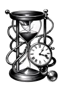 hourglass with clock and stethoscope memorial tattoo tattoo design idea
