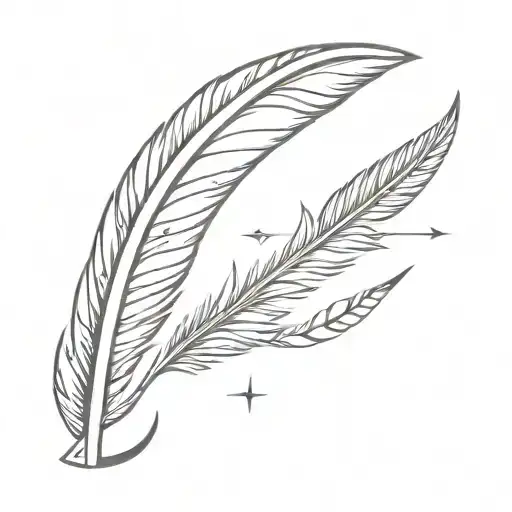 arrow sun moon indian feather tattoo design idea