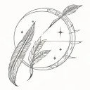 arrow sun moon indian feather tattoo design idea