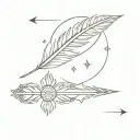 arrow sun moon indian feather tattoo design idea