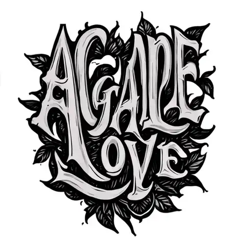 "Agape" the word agape love depicted tattoo design idea