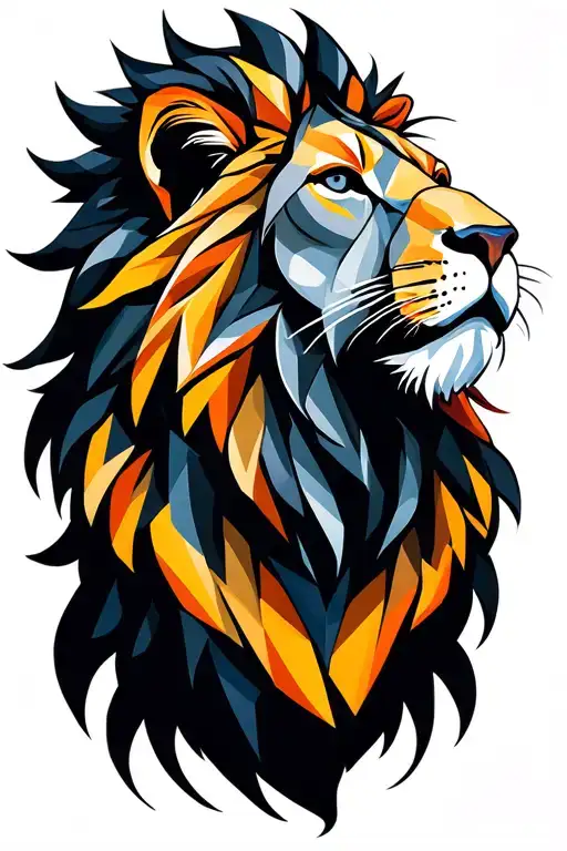 lion head tattoo design idea