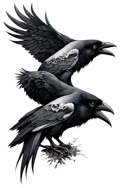 Hugin and munin woods tattoo design idea