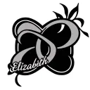 Create an elegant tattoo design featuring an infinity symbol seamlessly blended with the name 'Elizabeth' in a stylish c tattoo design idea