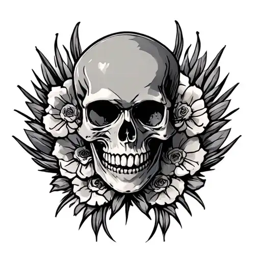 Skull Knee tattoo design idea