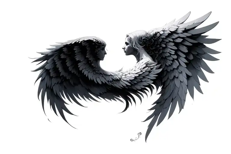seraphim angel wings tattoo design idea