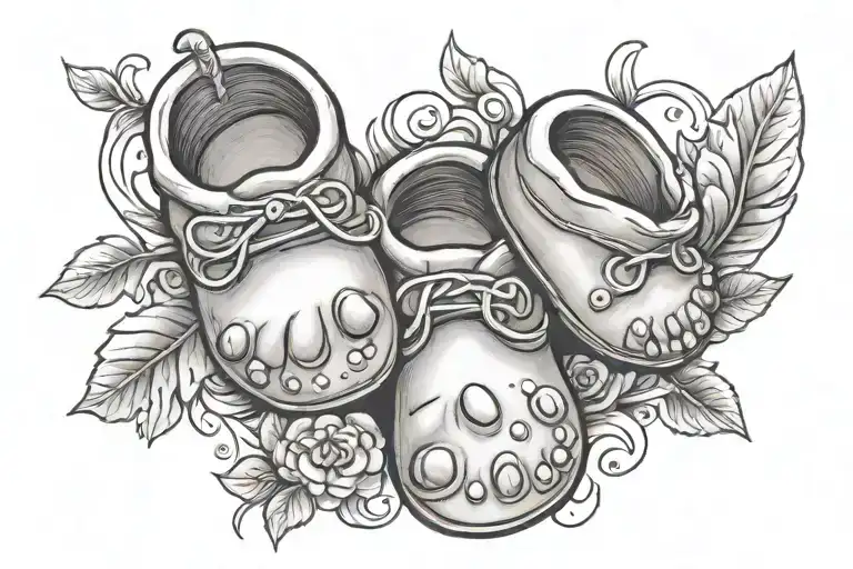 Baby feet tattoo design idea