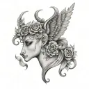 Angelica Capricorn Lunnitsa tattoo design idea