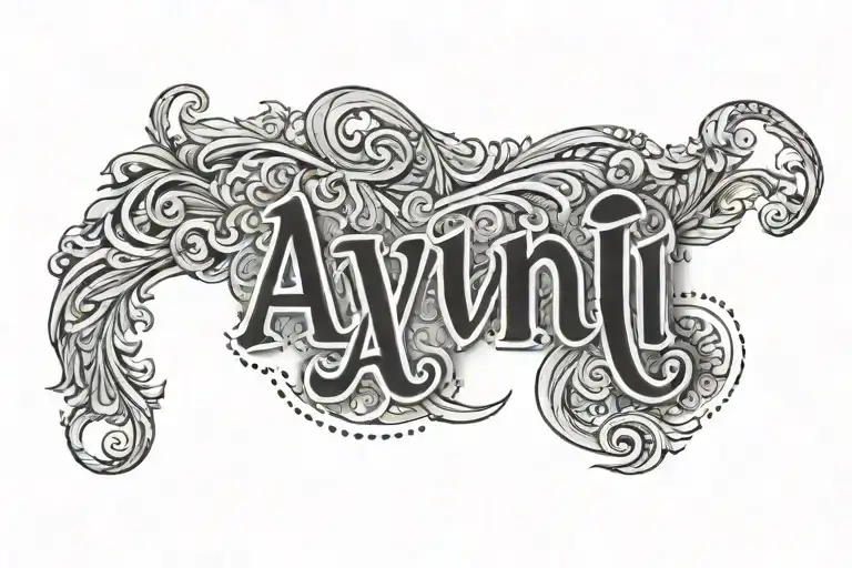 Name Avni in hindi on arm band tattoo design idea