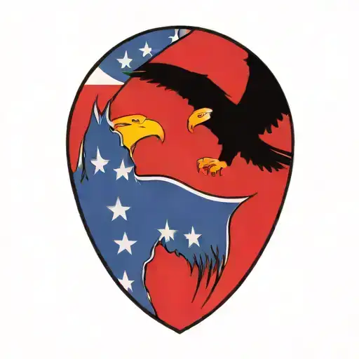 Flag and Eagle tattoo design idea