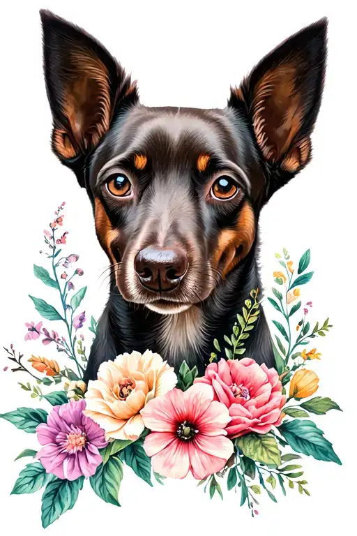 floral pet memoral tattoo tattoo design idea