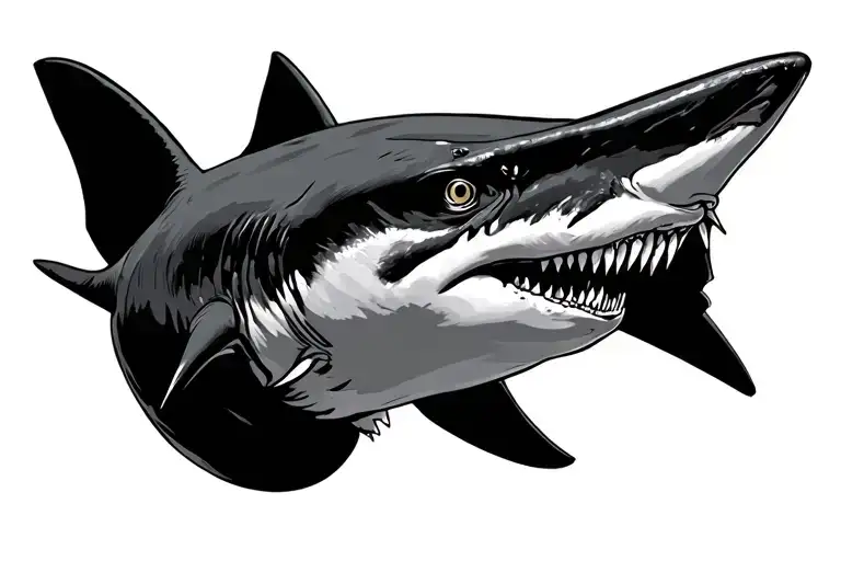 hammer head shark tattoo design idea