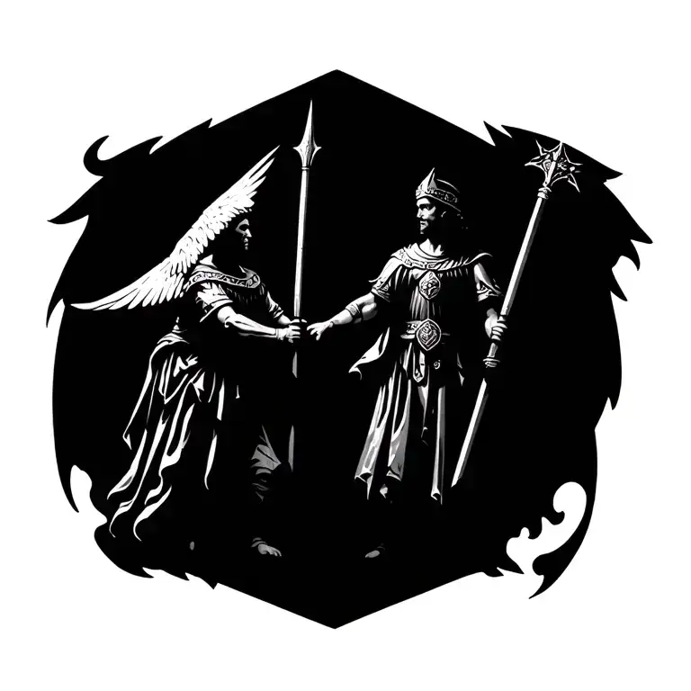 St. Michael and St. Florian roman soldiers tattoo design idea