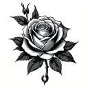 Tarot card with a rose and Gemini tattoo design idea