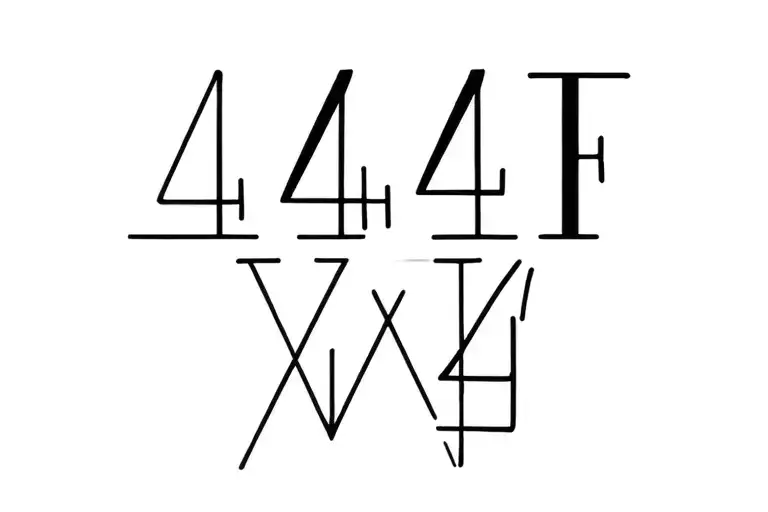 444 written tattoo design idea