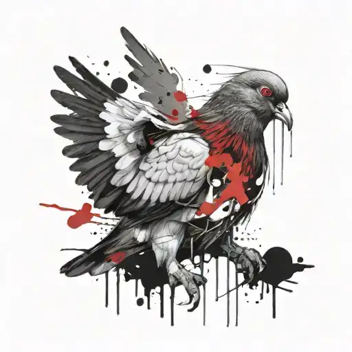 pigeon in the afterlife  tattoo design idea