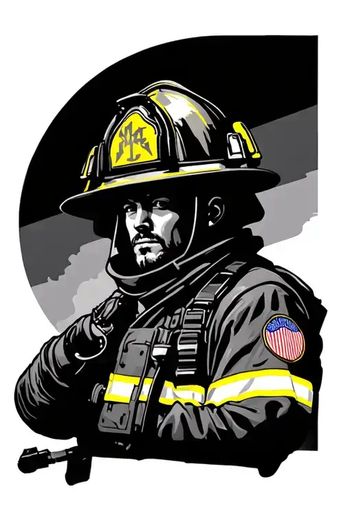 FIREFIGHTER SHILHOUETTE tattoo design idea