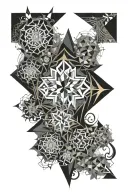 fractal patterns blending tattoo design idea