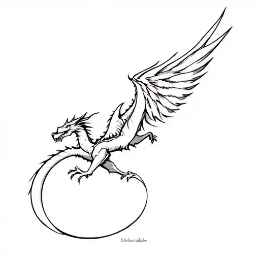 "Unbreakable" "Unbreakable" fourthwing, dragon flying tattoo design idea