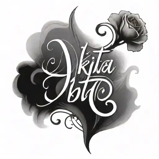 a simple and unclear tatto with name - nikita  tattoo design idea