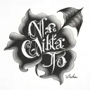a simple and unclear tatto with name - nikita  tattoo design idea