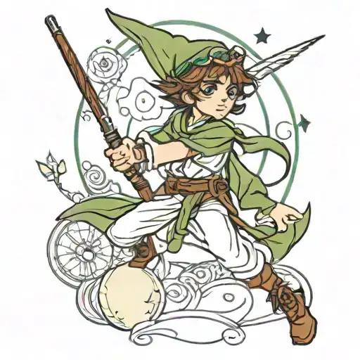 jedi peter pan tattoo design idea