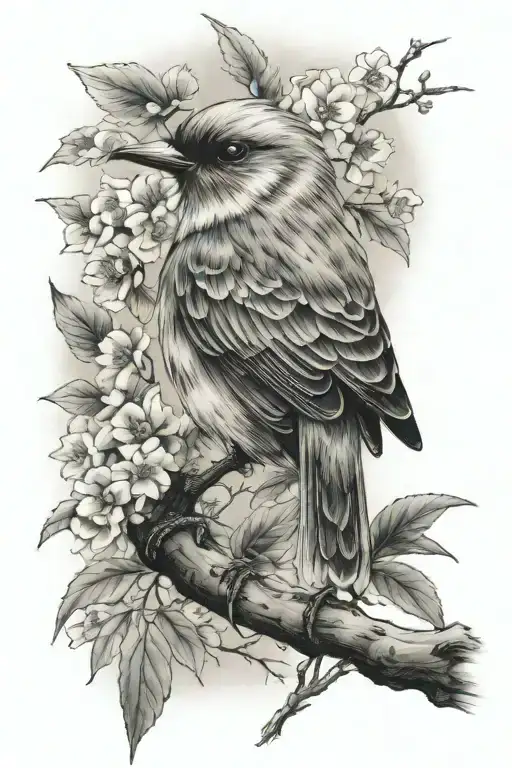Japanese Bird tattoo design idea
