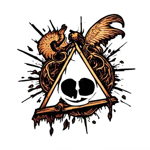 Filler deathly hollows tattoo design idea
