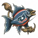 Houston Texans Baltimore Orielos fishing   tattoo design idea