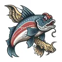 Houston Texans Baltimore Orielos fishing   tattoo design idea