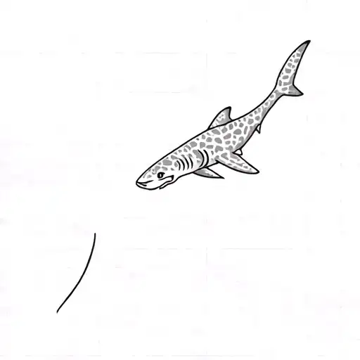 a top-down view of a leopard shark minimalist tattoo design idea