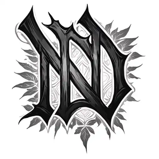 ND calligraphy style tattoo design idea