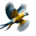 yellowtail cockatoo flying tattoo design idea