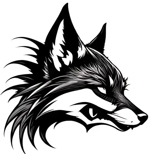 Fox Face tattoo design idea
