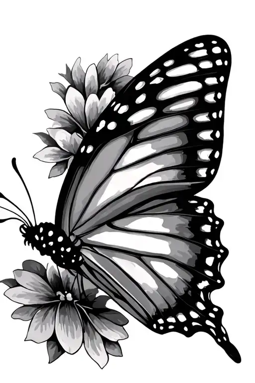 Lynn Castro butterfly flying tattoo design idea