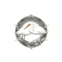 Coverup egret tattoo design idea