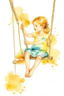 little girls swing tattoo design idea