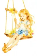 little girls swing tattoo design idea