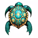 cancer zodiac, 3 children, NY, va, FL, mom, Rick, Drew, teal, turtle tattoo design idea
