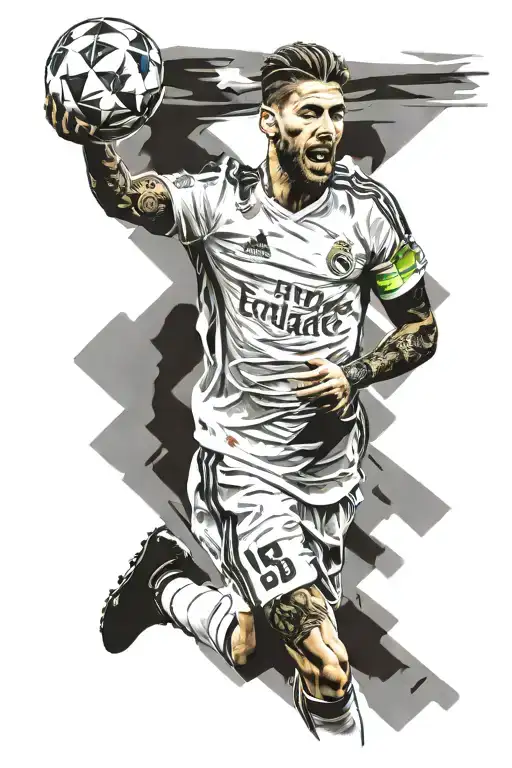 Sergio Ramos with ucl champions league tattoo design idea
