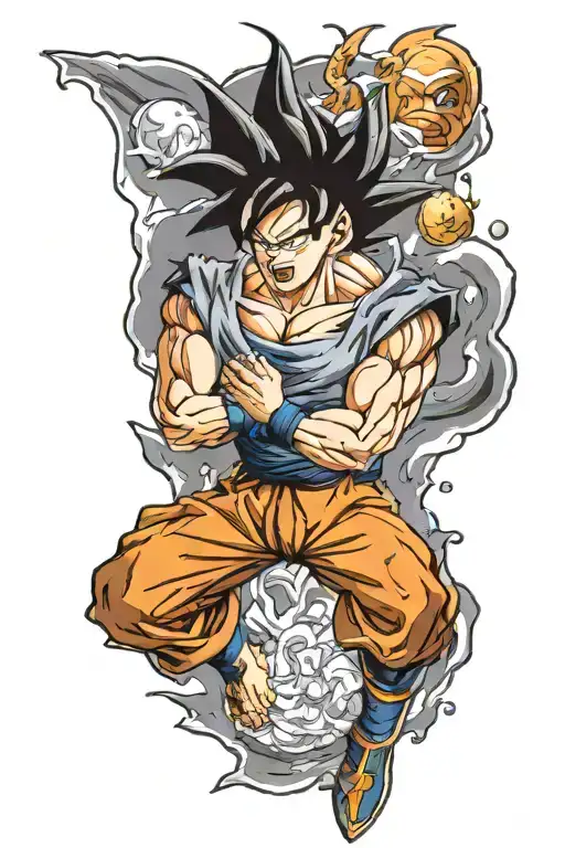 Son Goku fighting Freezer von Dragonball tattoo design idea