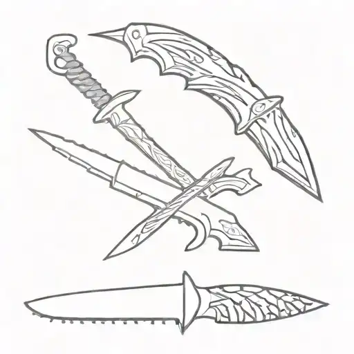 Japanese knife tattoo design idea