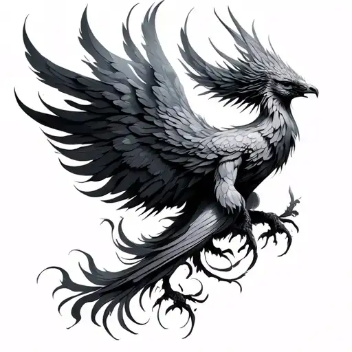 Feminine Phoenix tattoo design idea