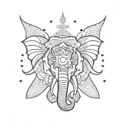 Thai elephant mandala tattoo design idea