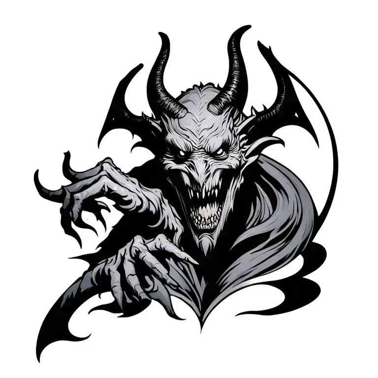 demon in the seal tattoo design idea