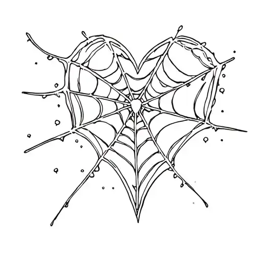 hazbin hotel angel dust in spiderweb heart shape tattoo design idea