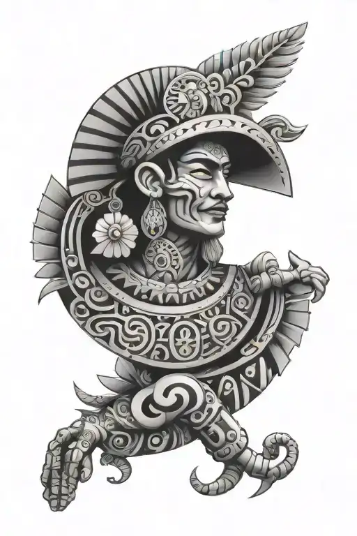 Mexican Aztec sleeve tattoo tattoo design idea