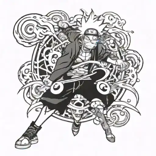Combine elements of bleach, one piece and naruto tattoo design idea