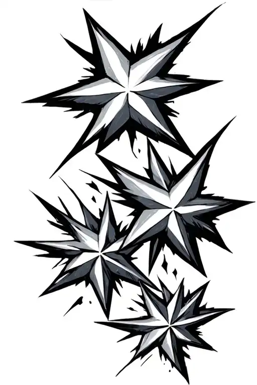 three shooting stars tattoo design idea