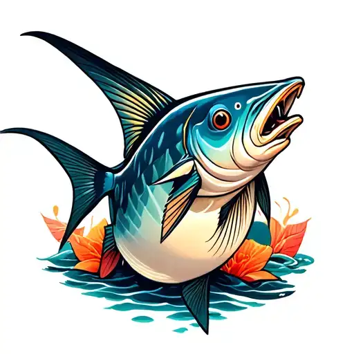 3D tuna tattoo design inspired tattoo design idea